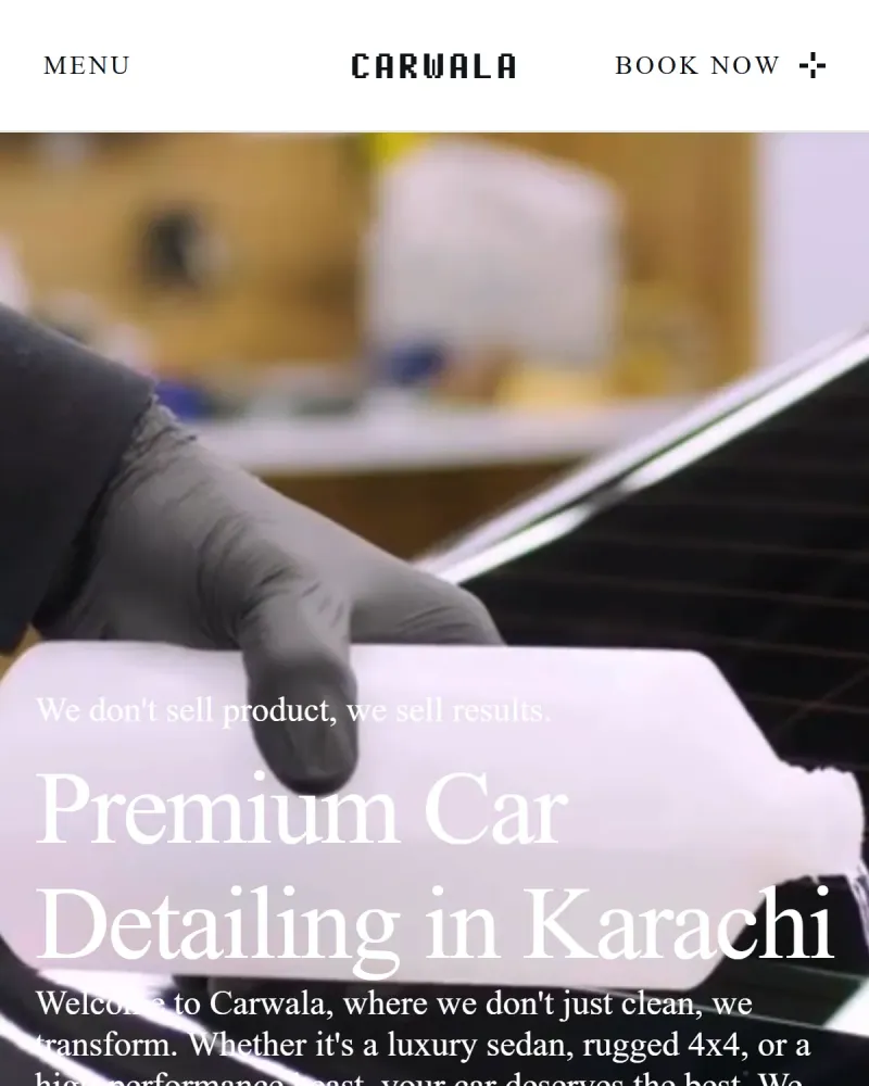 Carwala home page on mobile