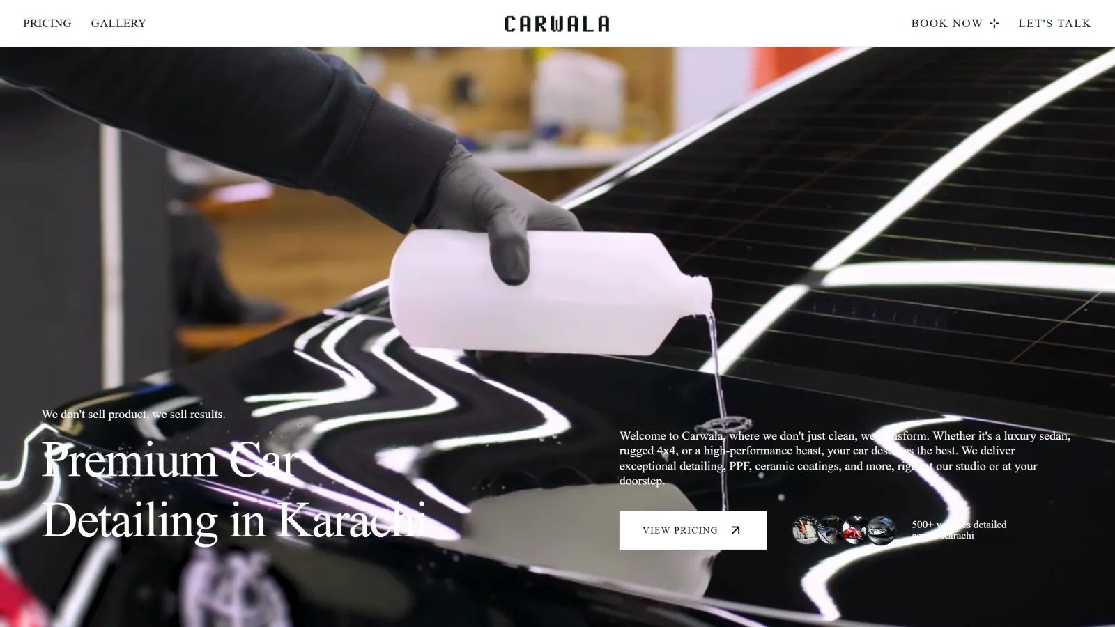 Carwala home page on desktop