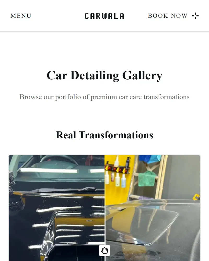Carwala gallery page on mobile