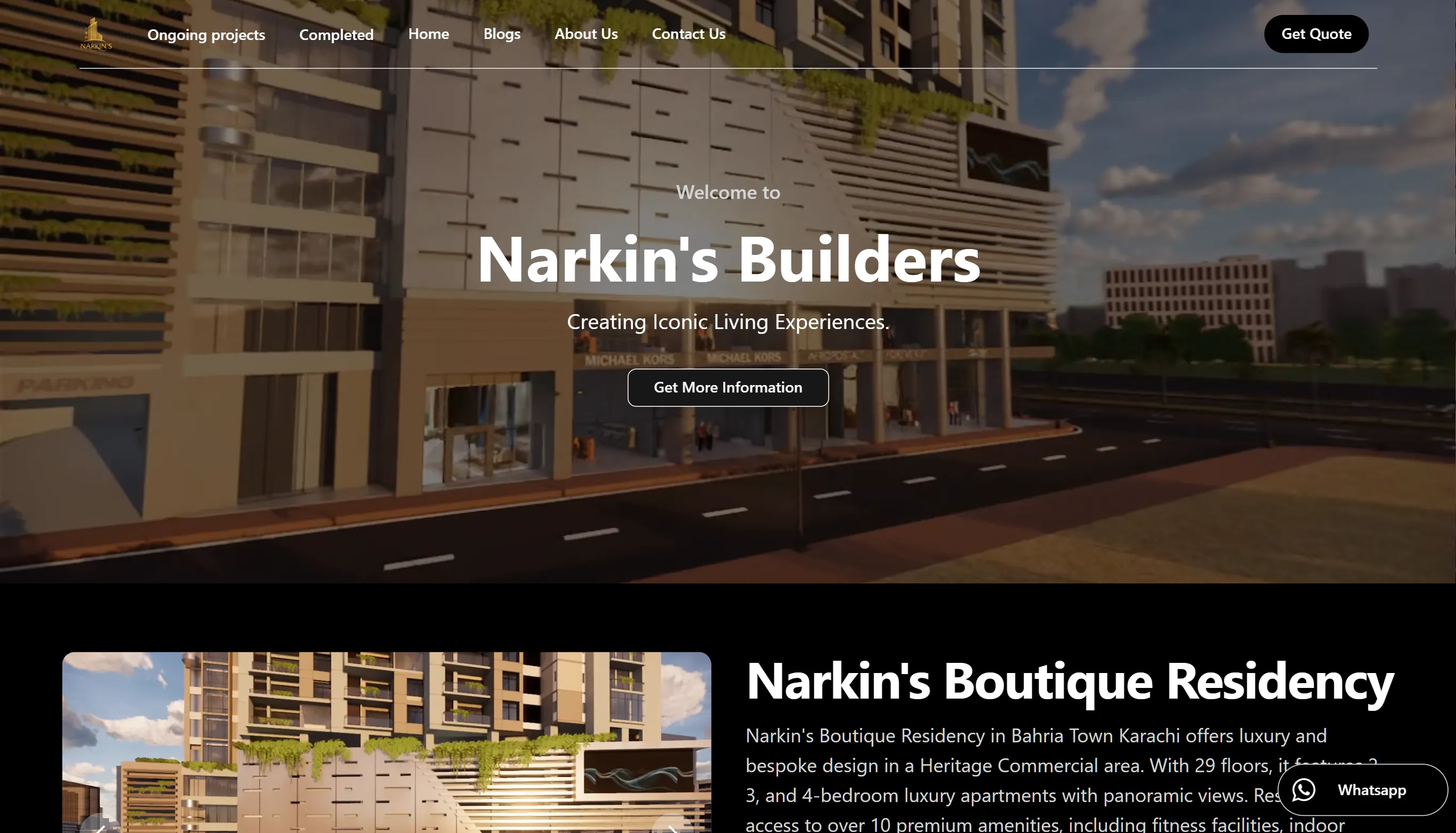Website infrastructure creation for Narkins Builders